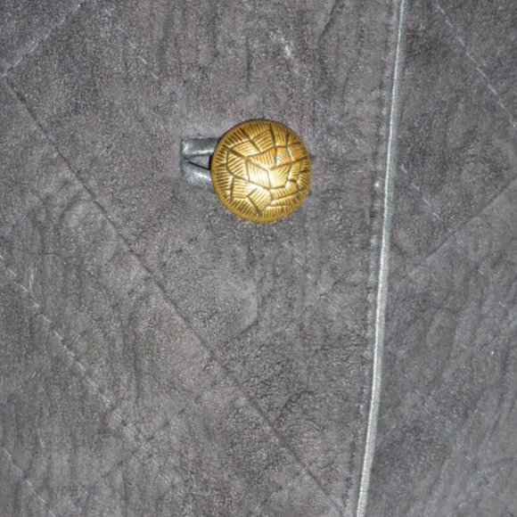 CAROLINE MOORE channel quilted lamb leather SUEDE JACKET blazer cropped vintage - Picture 3 of 7